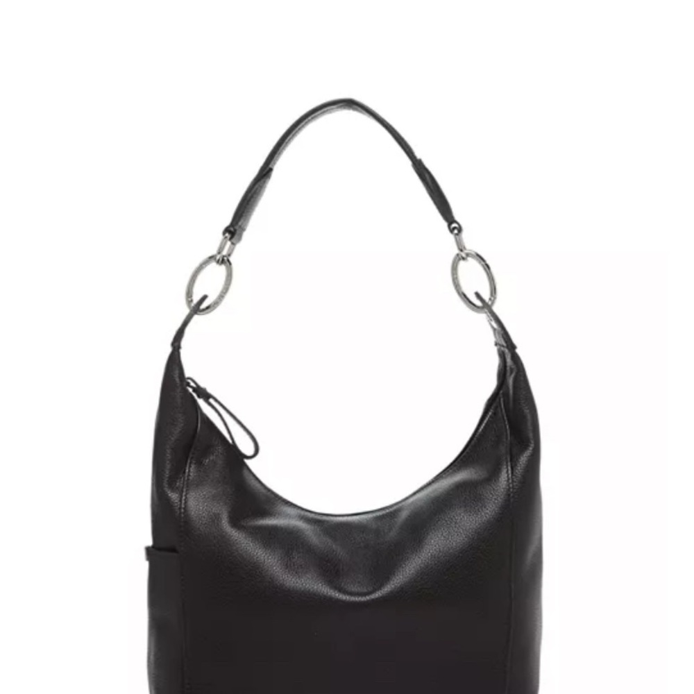Longchamp Black Leather Hobo Bag